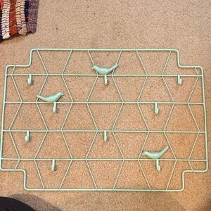 Mint Green Bird Wall Hook Rack